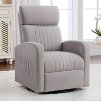 High-Back Bouclé Rocker with Swivel Gliding Base