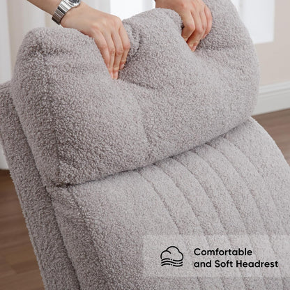 High-Back Bouclé Rocker with Swivel Gliding Base