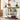 Geometric Woodgrain Etagere Console with Rustic Finish